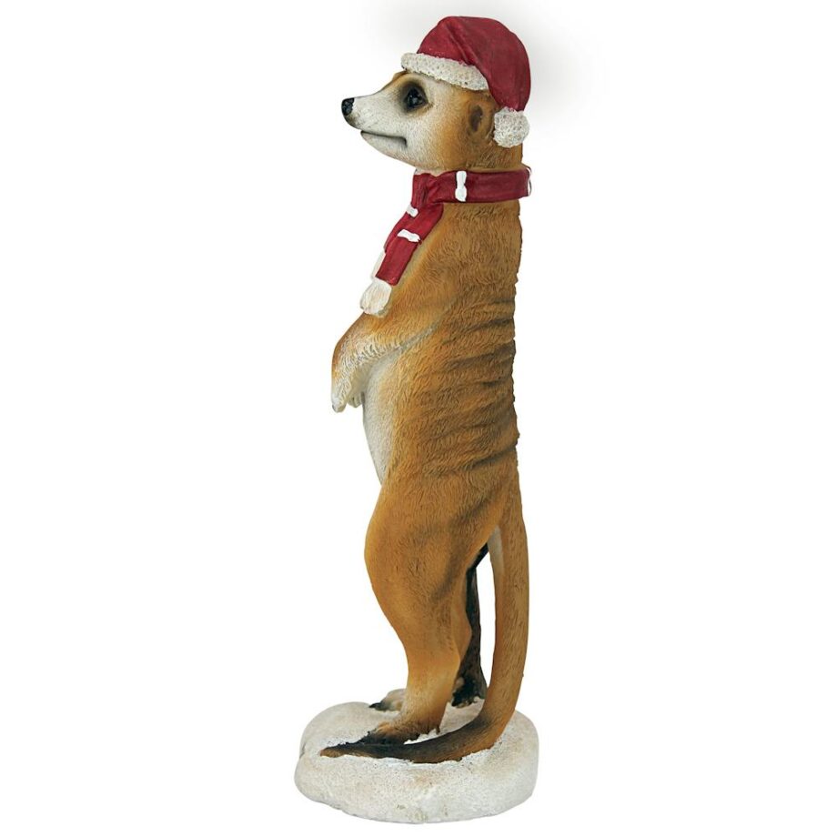 Merry Meerkat Holiday Greeter Statue