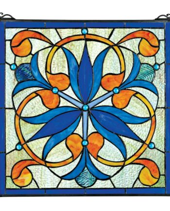 Mokara Orchid Trefoil Floral Stained Glass Window TF26647