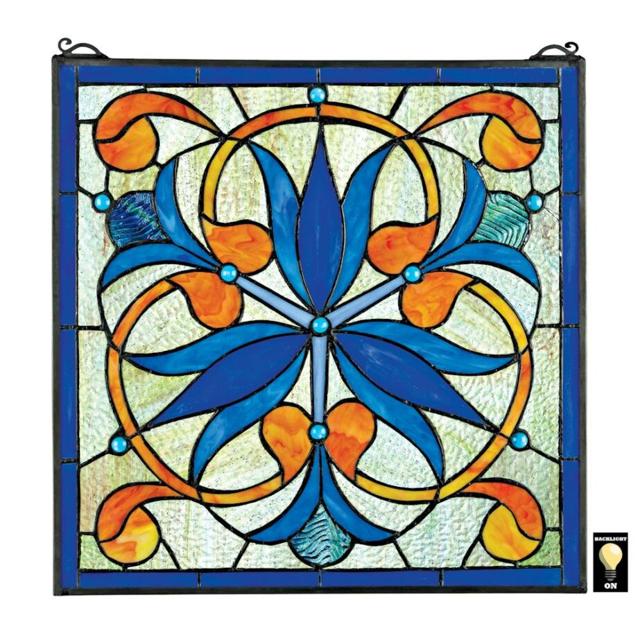 Mokara Orchid Trefoil Floral Stained Glass Window TF26647