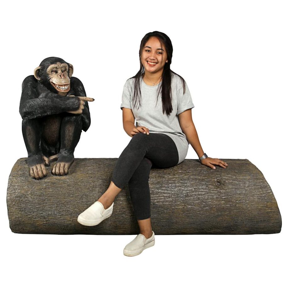 Monkey See Monkey Do Chimpanzee Photo Op Sculptural Bench NE180038