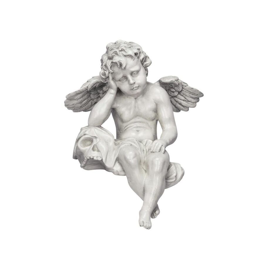 Mourning Mortality Sitting Cherub Sculpture