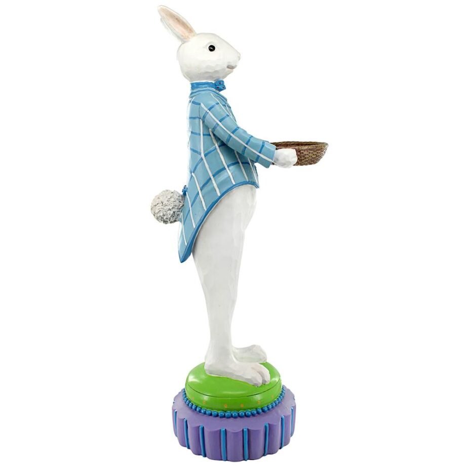 Mr. Eggsy at Your Service Easter Bunny Rabbit Butler Statue