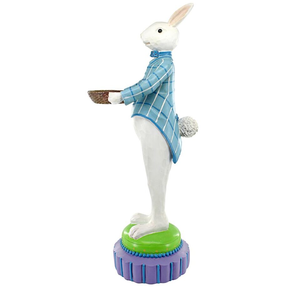 Mr. Eggsy at Your Service Easter Bunny Rabbit Butler Statue