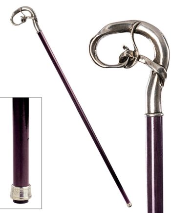 The Padrone Collection: Nouveau Knot Pewter Walking Stick PA6125