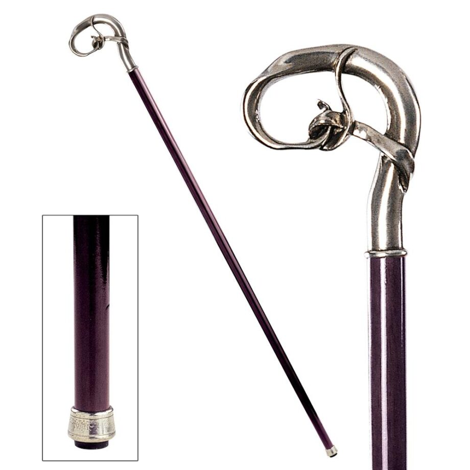 The Padrone Collection: Nouveau Knot Pewter Walking Stick PA6125