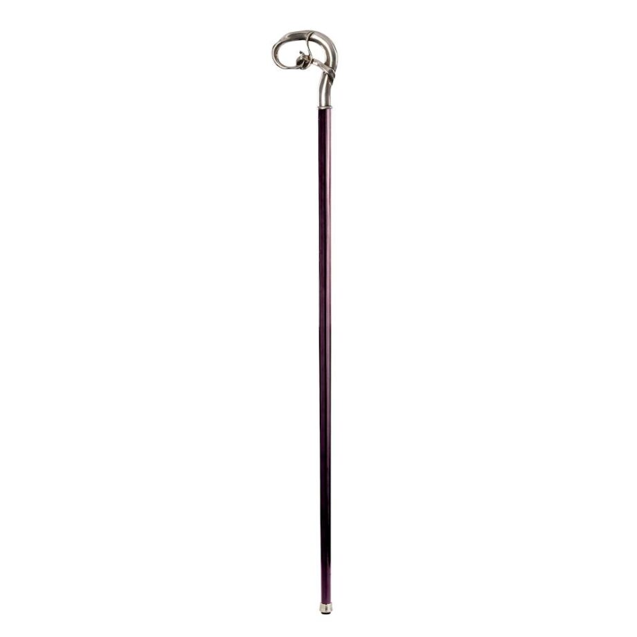 The Padrone Collection: Nouveau Knot Pewter Walking Stick