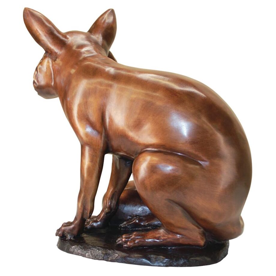 The Observant Sitting Fox Cast Bronze Garden Statue