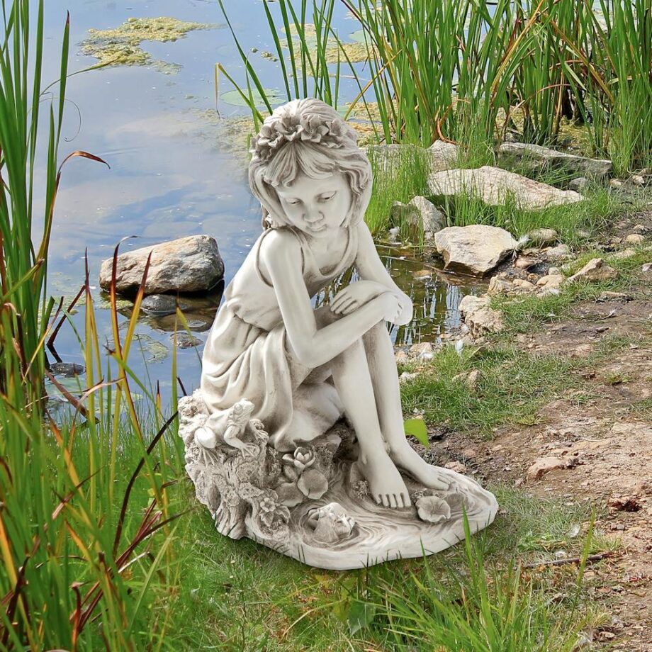 Pausing by the Pond Little Girl Garden Statue LY819163