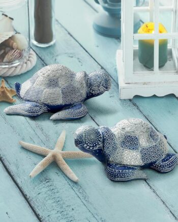 Peace and Harmony Blue Sea Turtle Statue Set QL60102