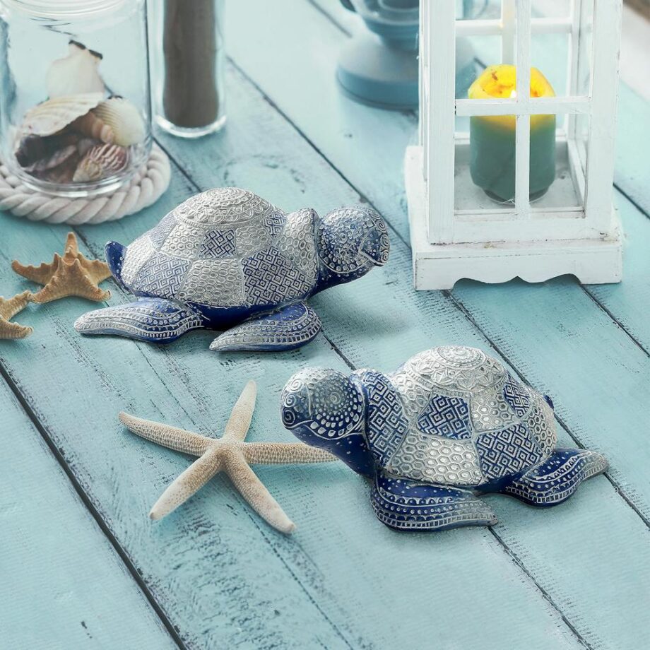 Peace and Harmony Blue Sea Turtle Statue Set QL60102