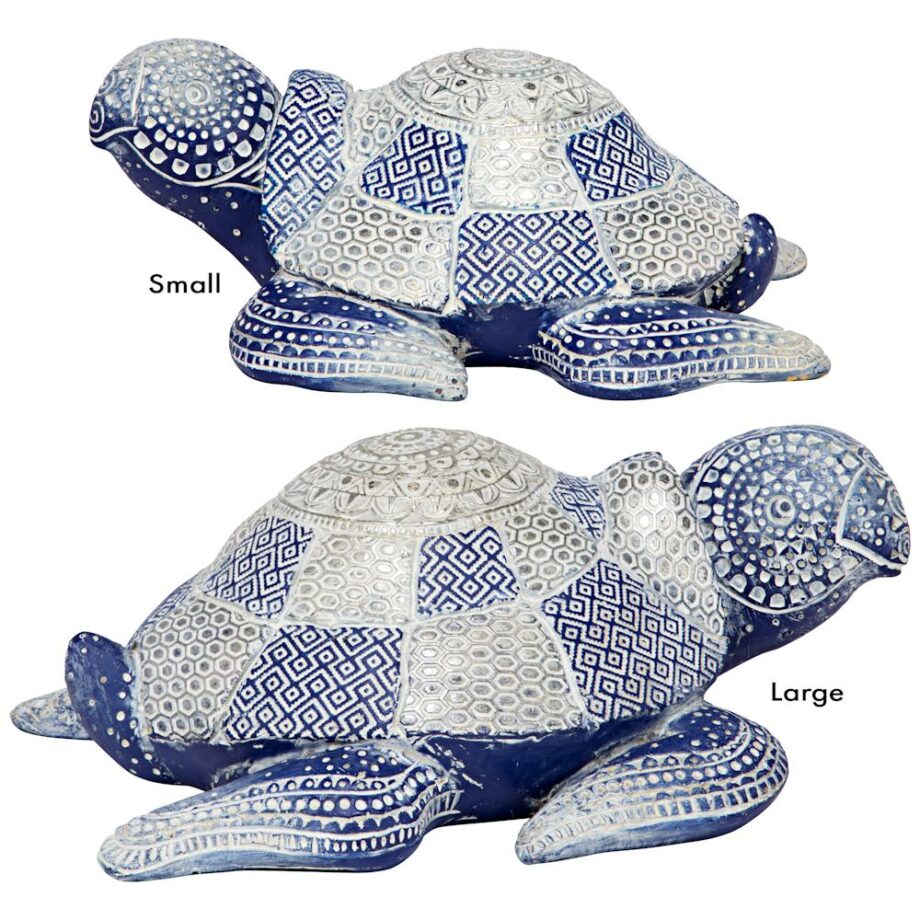 Peace and Harmony Blue Sea Turtle Statue Set