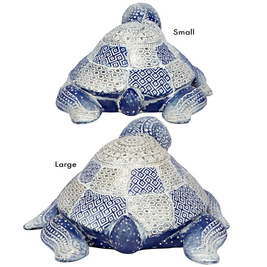 Peace and Harmony Blue Sea Turtle Statue Set