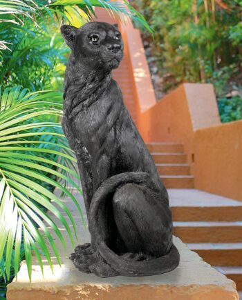 Pensive Panther Black Jaguar Statue JQ8762