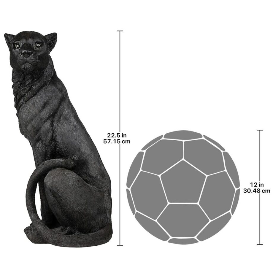 Pensive Panther Black Jaguar Statue