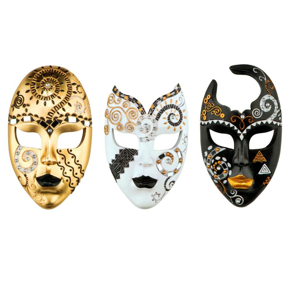 Petite Mardi Gras Carnivale Mask Wall Sculpture Collection