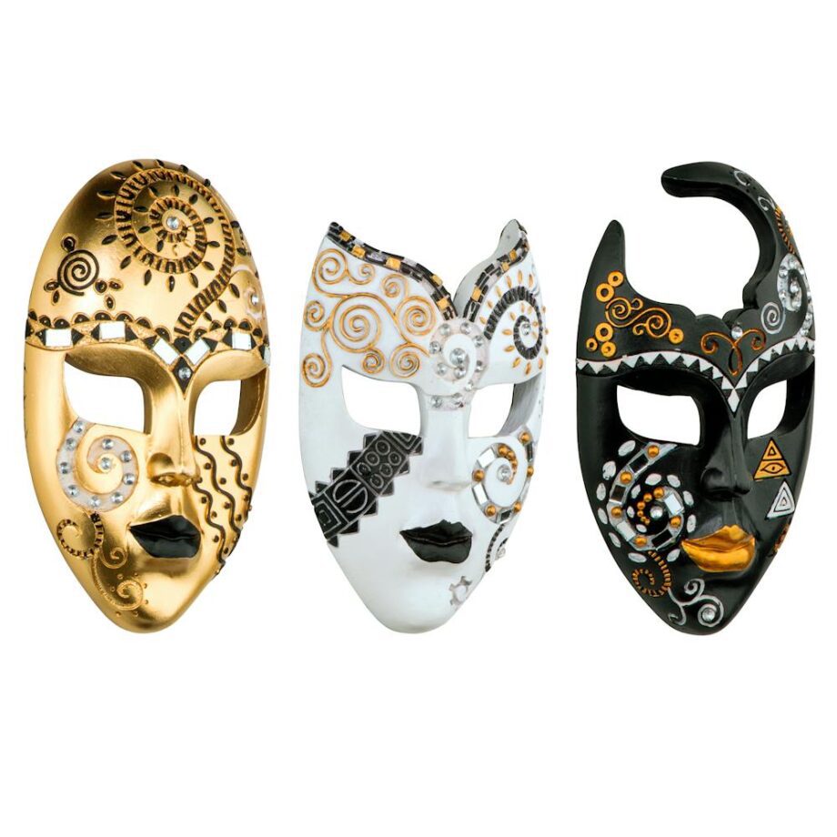 Petite Mardi Gras Carnivale Mask Wall Sculpture Collection