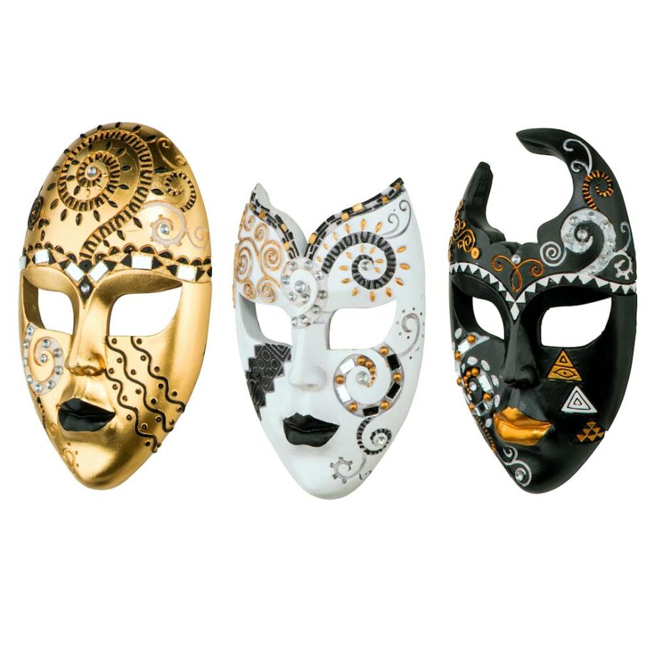 Petite Mardi Gras Carnivale Mask Wall Sculpture Collection