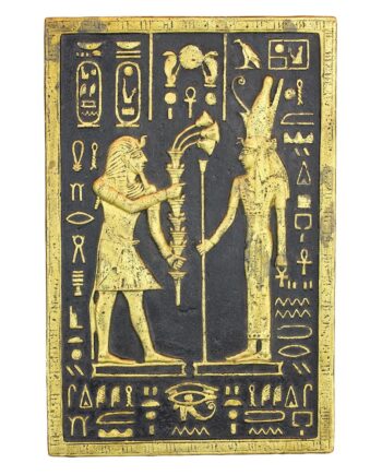 Pharaoh Seti Offering to the Goddess Mut Wall Sculpture NE170010