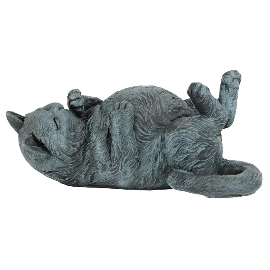 Playful Cat on Back Statue