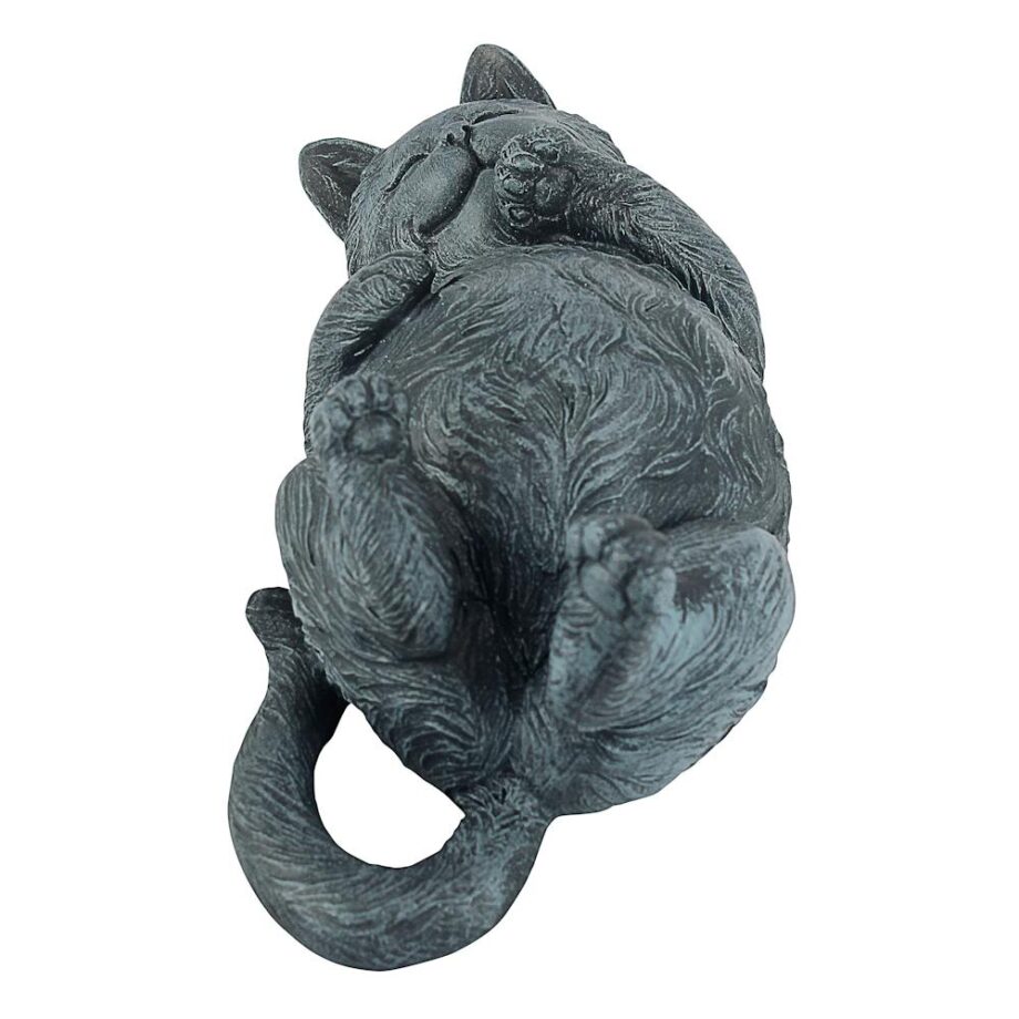 Playful Cat on Back Statue