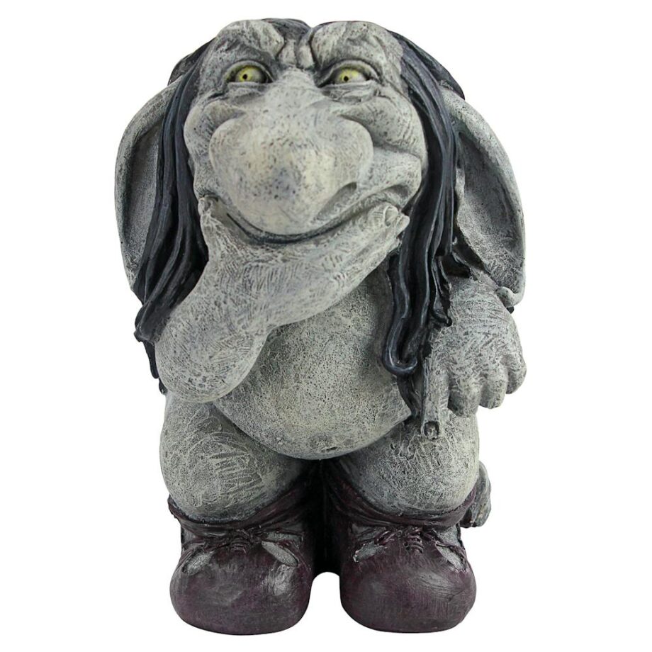 Pondering Sylvester the Cynical Gnome Troll Statue