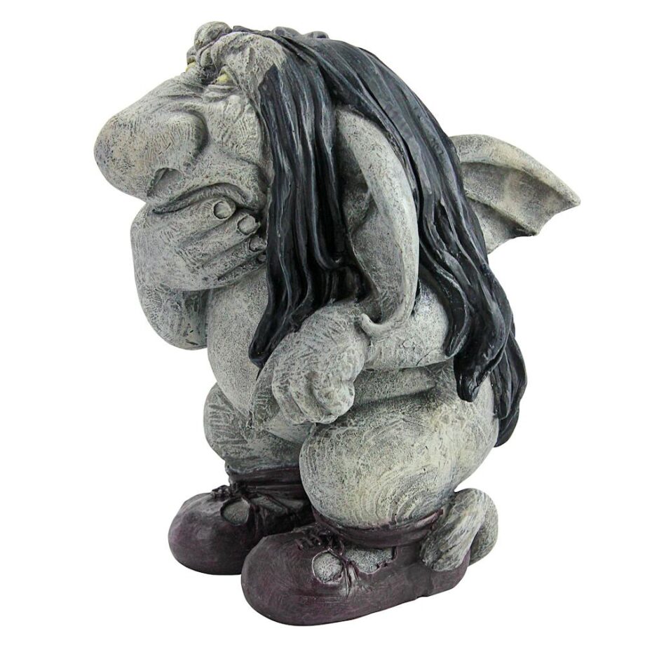 Pondering Sylvester the Cynical Gnome Troll Statue