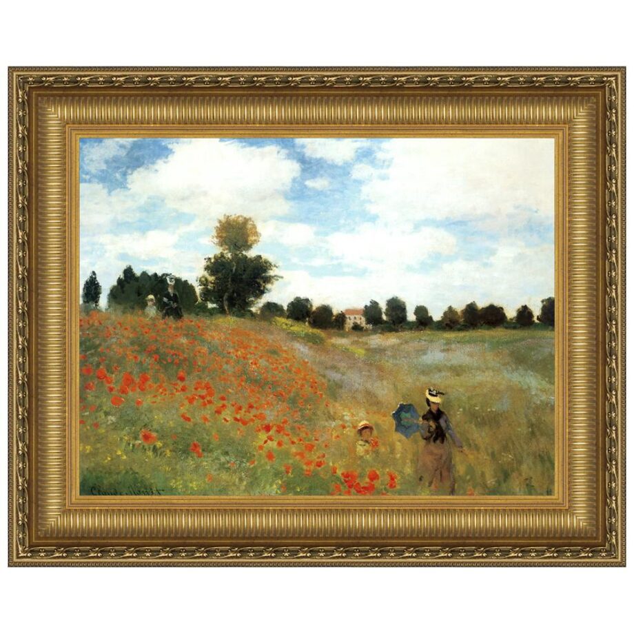 Poppy Field Framed Canvas Replica Painting: Small DA3941