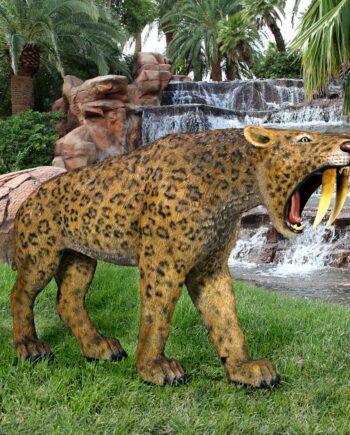 Prehistoric Predator Sabre-Toothed Cat Statue NE180148