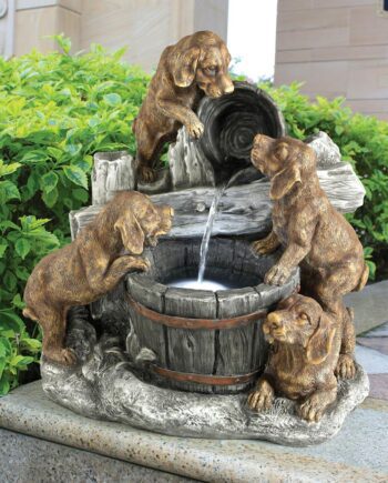 Puppy Pail Pour Garden Fountain SH382614