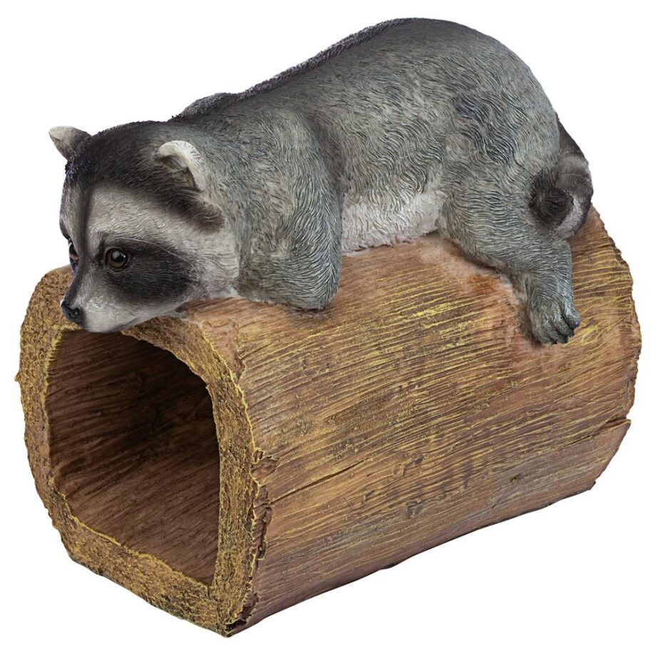 Raider the Raccoon Gutter Guardian Downspout Statue