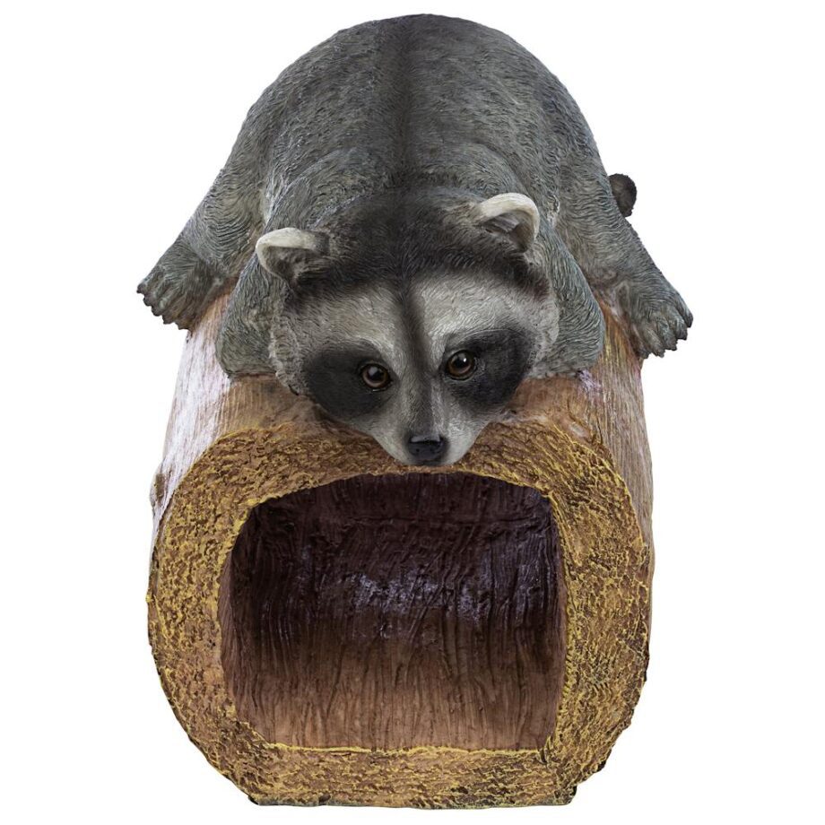 Raider the Raccoon Gutter Guardian Downspout Statue