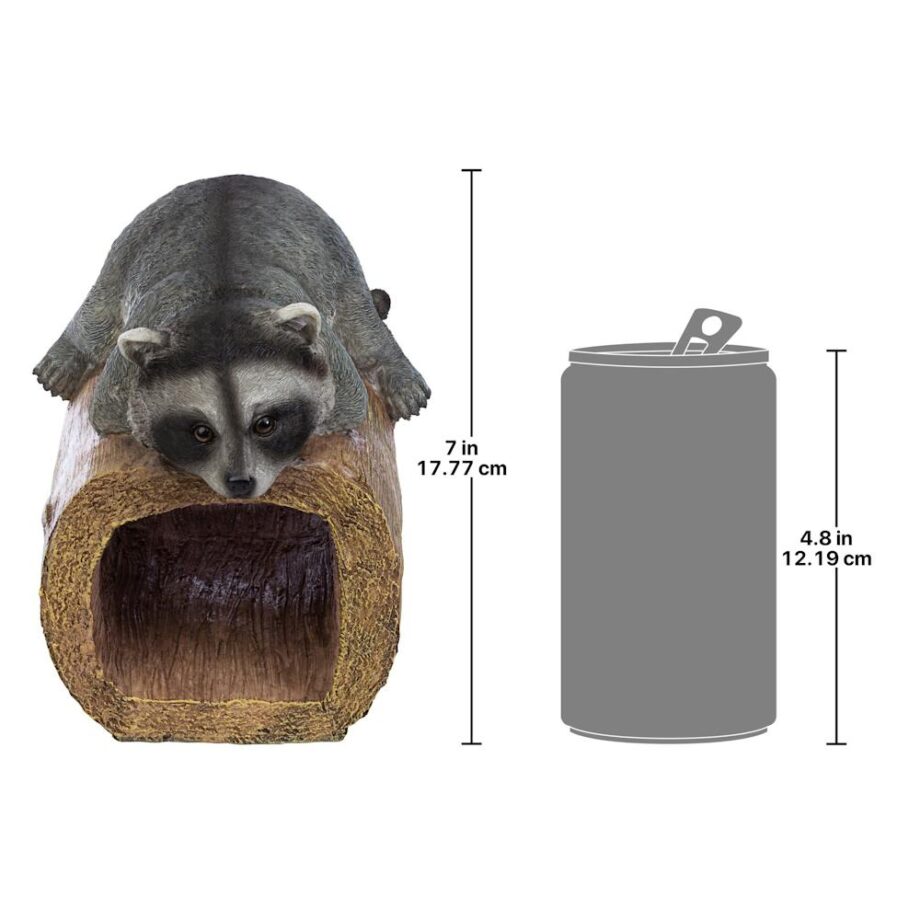 Raider the Raccoon Gutter Guardian Downspout Statue