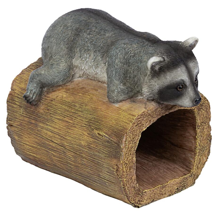 Raider the Raccoon Gutter Guardian Downspout Statue