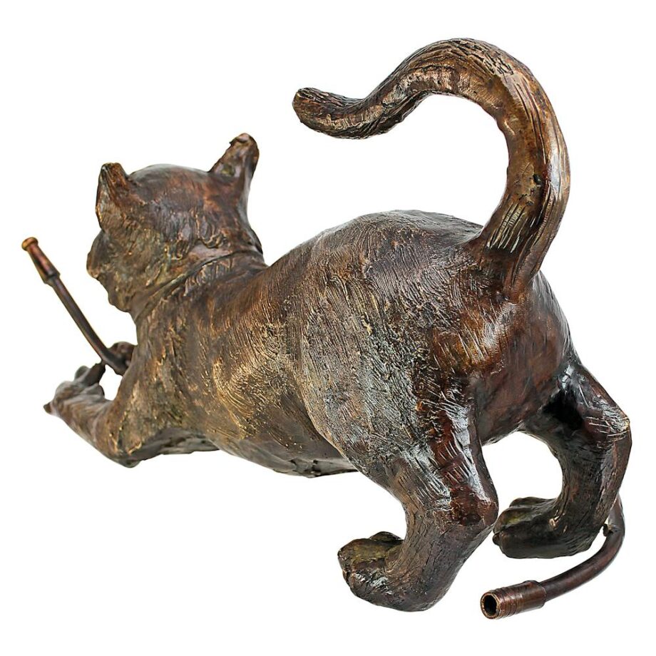 Raining Cats Piped Bronze Garden Statue