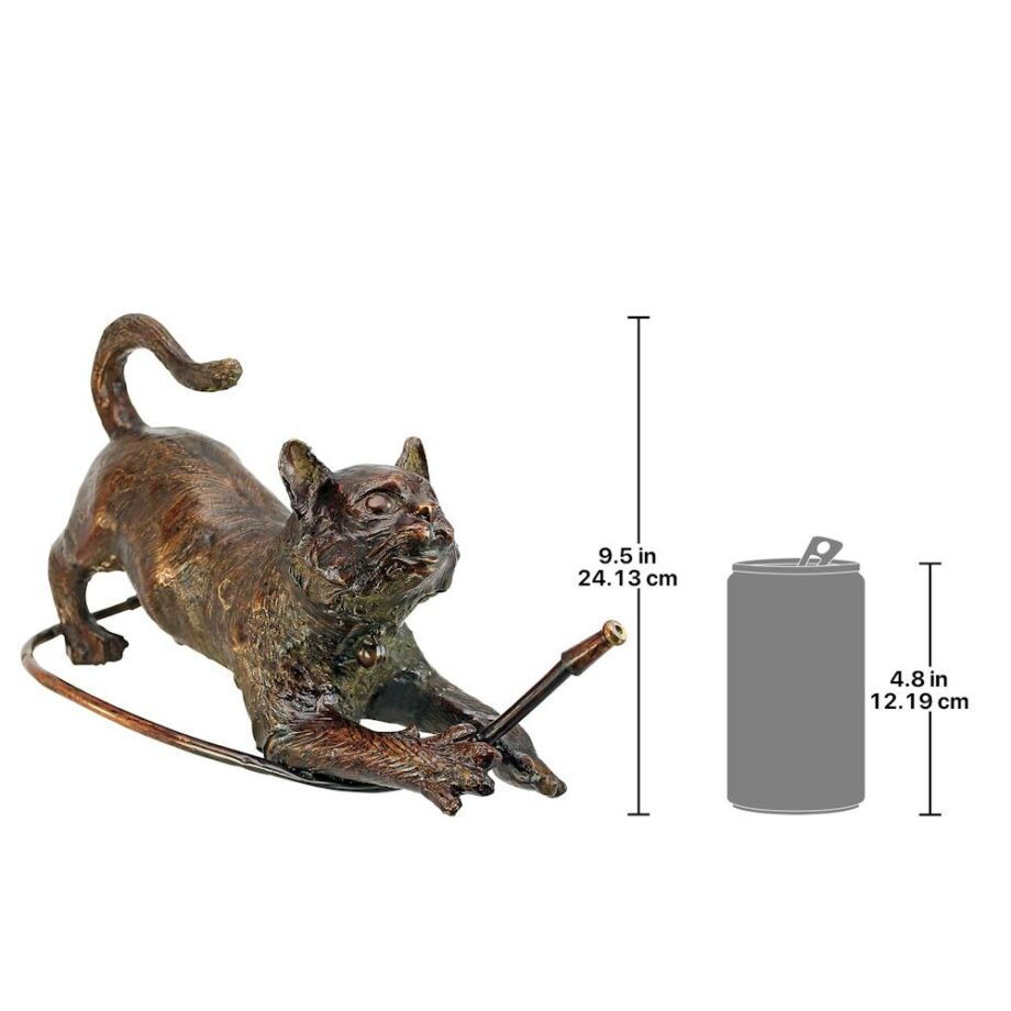 Raining Cats Piped Bronze Garden Statue