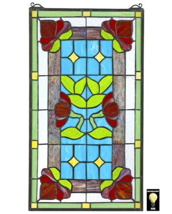 Red Anemone Tiffany-Style Stained Glass Window TF805