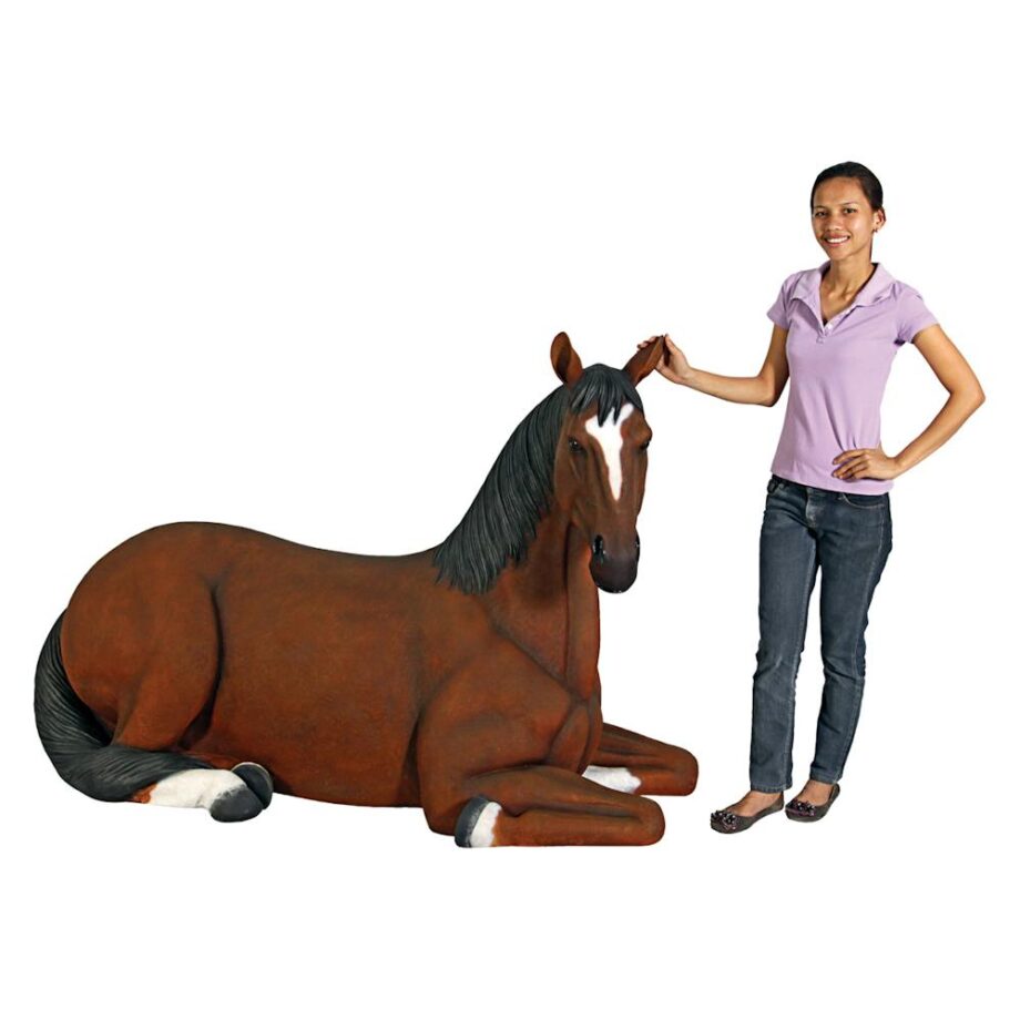 Resting Life-Size Quarter Horse Filly Statue