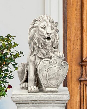 Roaring Beasts of Castello di Rocca Lion Sentinel Statue: Left Paw Up LY372881