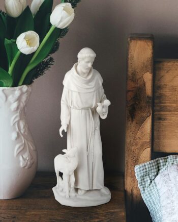 Saint Francis of Assisi, Patron Saint of Animals Marble Resin Statue QS276335