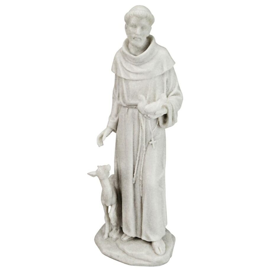 Saint Francis of Assisi, Patron Saint of Animals Marble Resin Statue