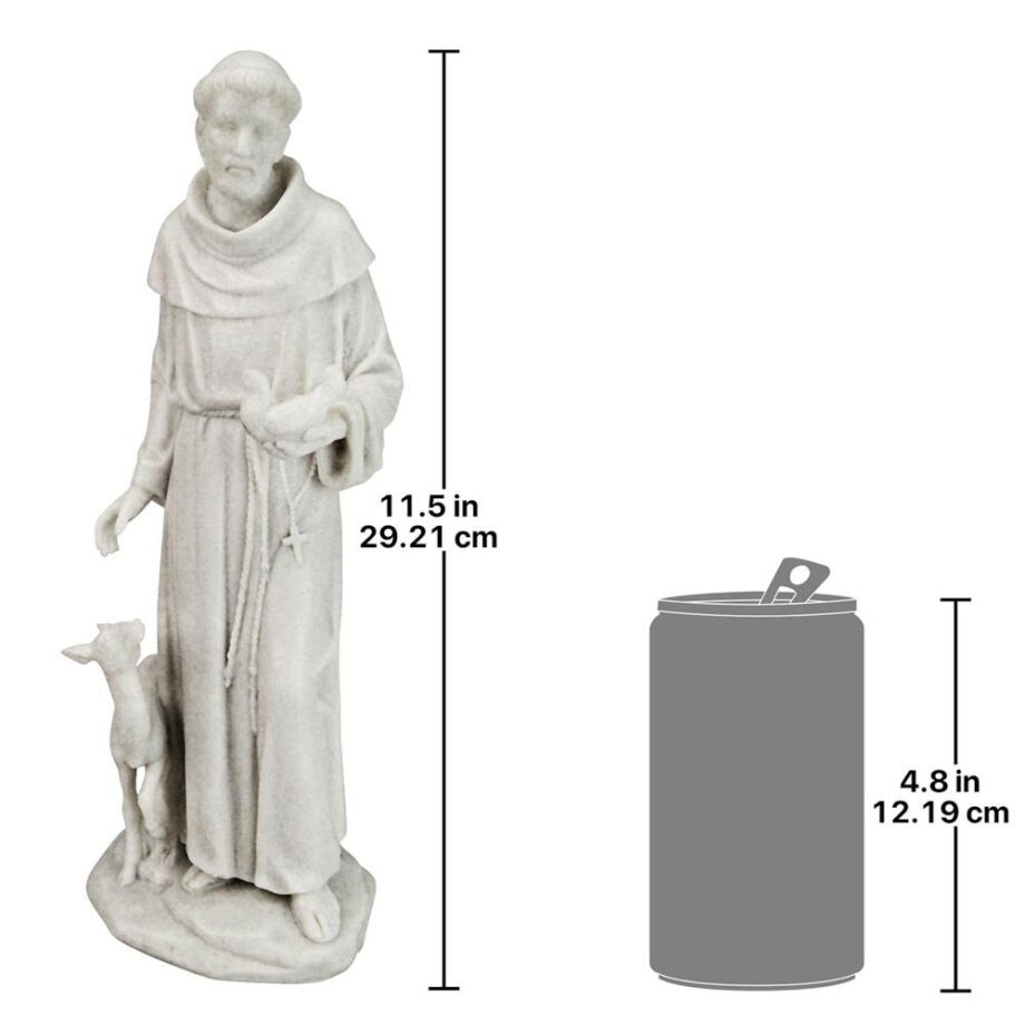 Saint Francis of Assisi, Patron Saint of Animals Marble Resin Statue