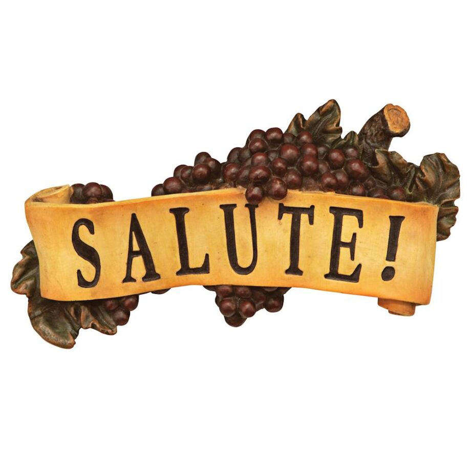 Salute Italian Signs Grape Wall Sculpture