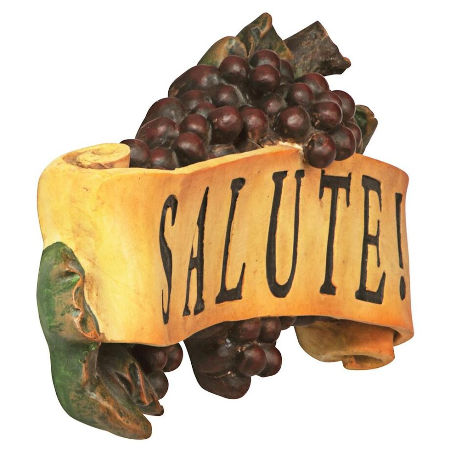 Salute Italian Signs Grape Wall Sculpture