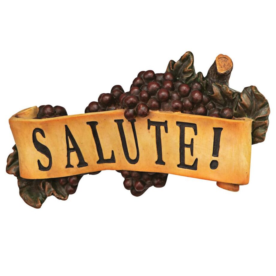 Salute Italian Signs Grape Wall Sculpture