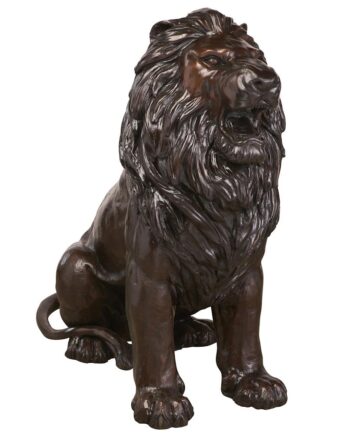 Sentinel Lion Cast Bronze Garden Statue: Left DK25051