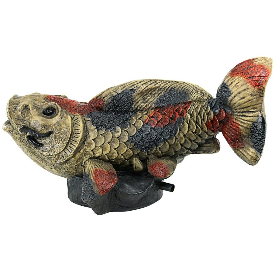 Showa Asian Koi Spitter Piped Statue