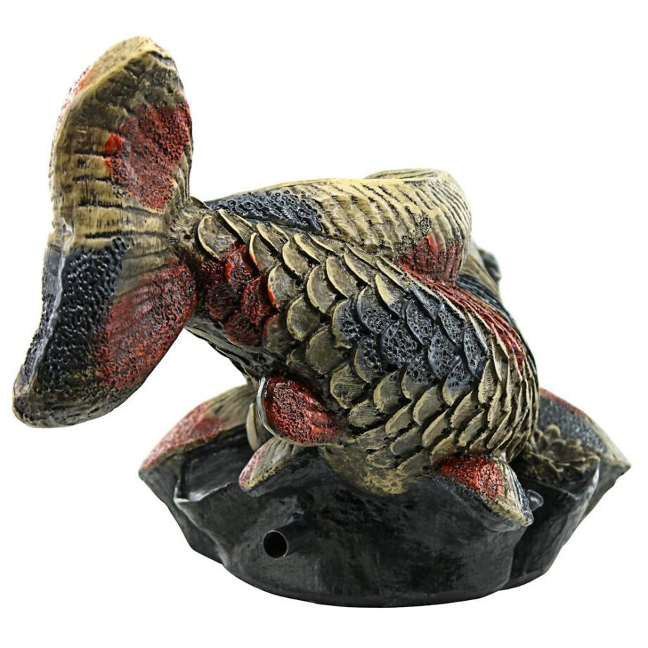 Showa Asian Koi Spitter Piped Statue