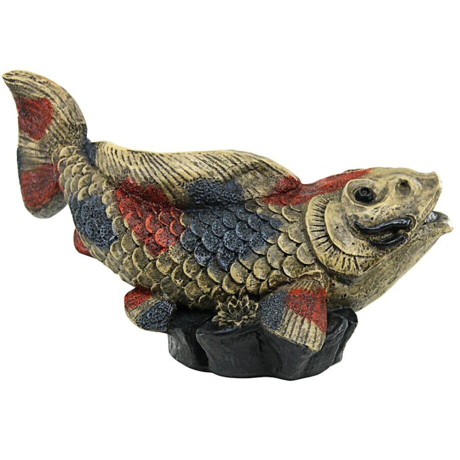 Showa Asian Koi Spitter Piped Statue