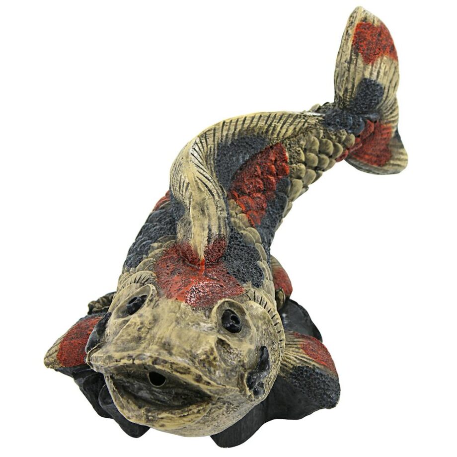 Showa Asian Koi Spitter Piped Statue