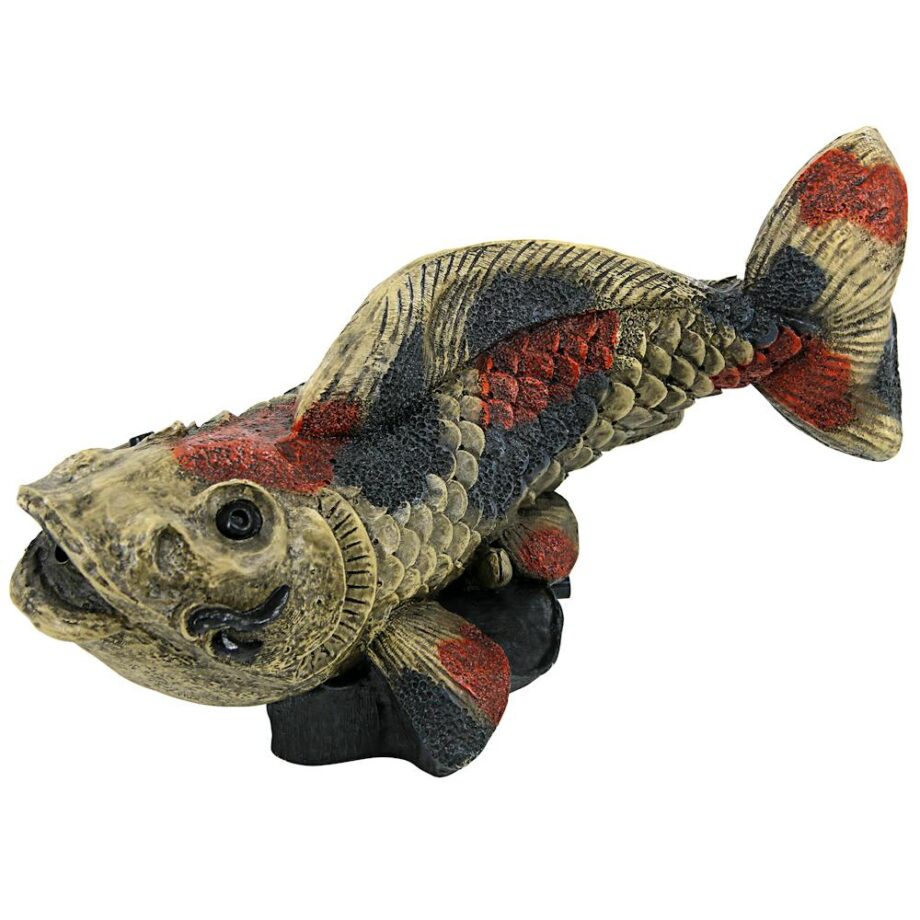 Showa Asian Koi Spitter Piped Statue